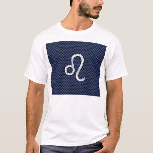 Chrome als Leo Zodiac Sign Blue Carbon Fibre T-shirt