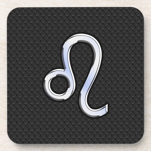 Chrome als Leo Zodiac Sign op slangenhuid Drankjes Onderzetter (Voorkant)