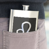 Chrome als Leo Zodiac Sign op slangenhuid Heupfles (Voorbeeld)