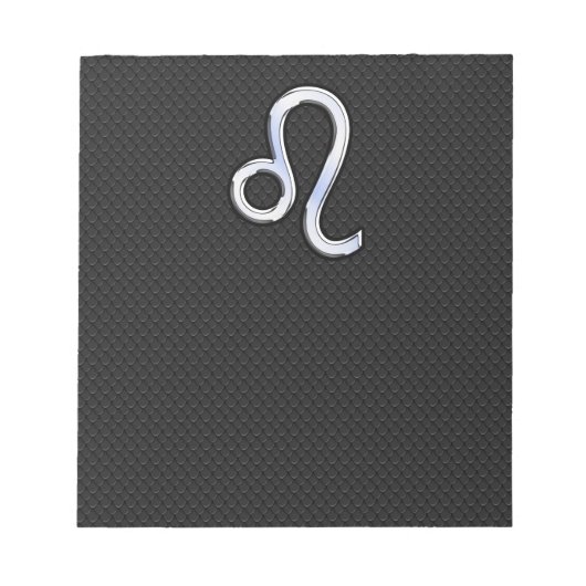 Chrome als Leo Zodiac Sign op slangenhuid Notitieblok (Voorkant)