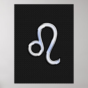 Chrome als Leo Zodiac Sign op slangenhuid Poster