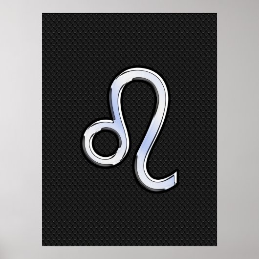 Chrome als Leo Zodiac Sign op slangenhuid Poster (Voorkant)