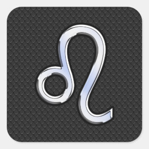 Chrome als Leo Zodiac Sign op slangenhuid Vierkante Sticker