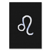 Chrome als Leo Zodiac Symbool op slangenhuid Kaart (Voorkant)
