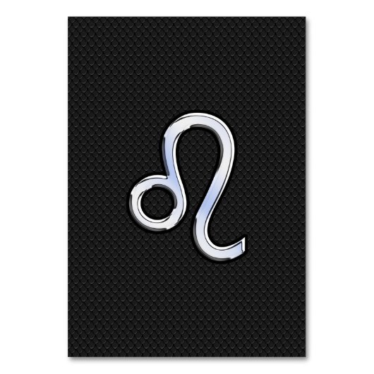 Chrome als Leo Zodiac Symbool op slangenhuid Kaart (Voorkant)