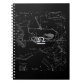 Chrome als Libra sterrenbeeld op Hevelius Notitieboek (Voorkant)