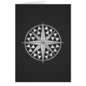 Chrome als Nautical Star Compass op koolstofvezel (Voorkant)