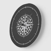 Chrome als Nautical Star Compass op koolstofvezel Grote Klok (Hoek)