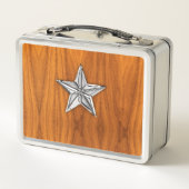 Chrome als Nautical Star op Teak Decor (Achterkant)