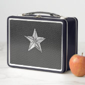 Chrome als nautische ster op koolstofvezel decor (In situ)