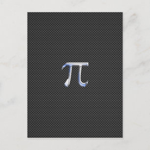 Chrome als PI-symbool op koolstofvezel afdrukken Briefkaart
