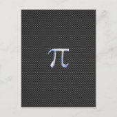 Chrome als PI-symbool op koolstofvezel afdrukken Briefkaart (Voorkant)