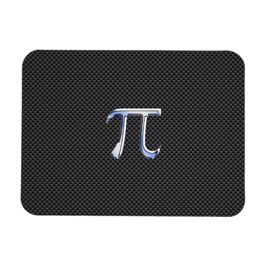 Chrome als PI-symbool op koolstofvezel afdrukken Magneet (Horizontaal)