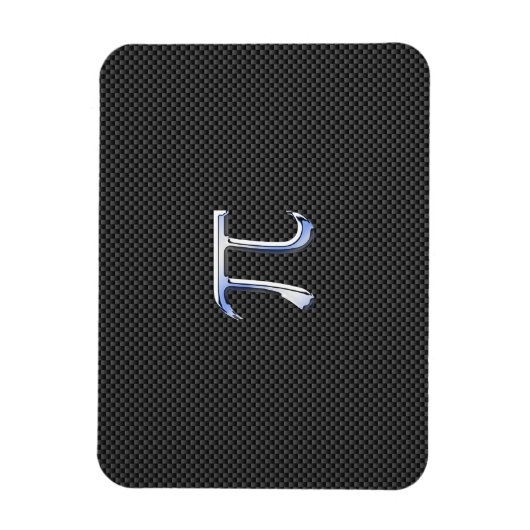 Chrome als PI-symbool op koolstofvezel afdrukken Magneet (Verticaal)