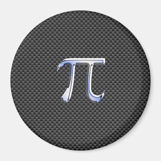 Chrome als PI-symbool op koolstofvezel afdrukken Magneet (Voorkant)