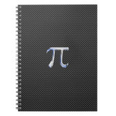 Chrome als PI-symbool op koolstofvezel afdrukken Notitieboek (Voorkant)