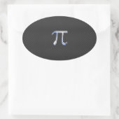 Chrome als PI-symbool op koolstofvezel afdrukken Ovale Sticker (Tas)