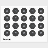 Chrome als PI-symbool op koolstofvezel afdrukken Ronde Sticker (Vel)