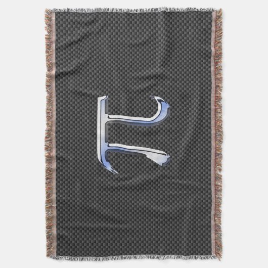 Chrome als PI-symbool op koolstofvezelstijl Deken (Voorkant Verticaal)