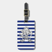 Chrome als piraat op marineschepen bagagelabel (Voorkant verticaal)