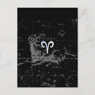 Chrome als Ram sterrenbeeld symbool op Hevelius 16 Briefkaart