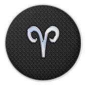 Chrome als ringzegensymbool slangenhuidstijl keramische knop (Voorkant)