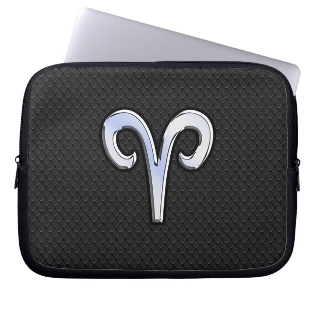 Chrome als ringzegensymbool slangenhuidstijl laptop sleeve (Voorkant)