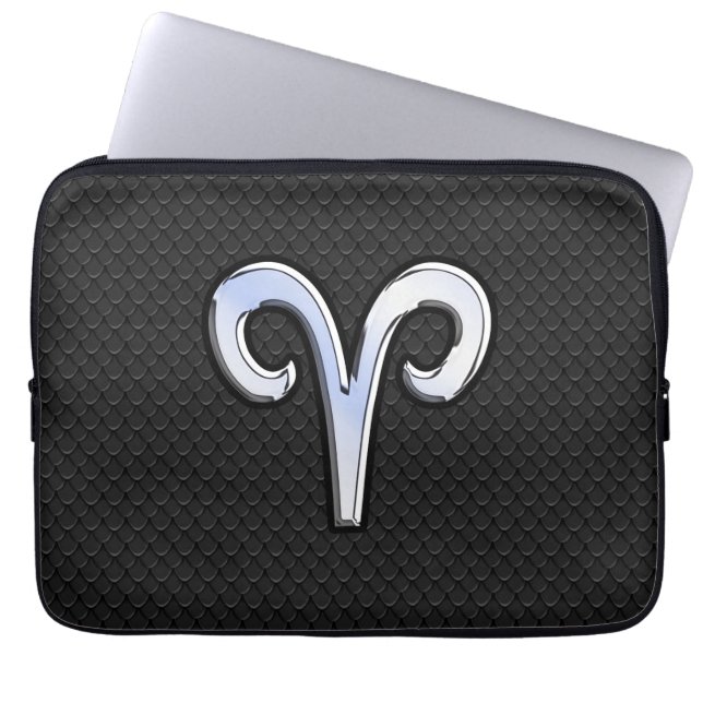 Chrome als ringzegensymbool slangenhuidstijl laptop sleeve (Voorkant)