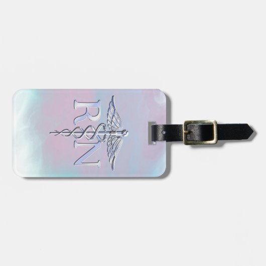 Chrome als RN Caduceus in moederstijl Bagagelabel (Voorkant horizontaal)