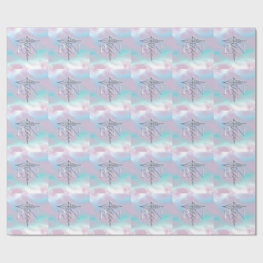 Chrome als RN Caduceus in moederstijl Cadeaupapier (Vlak)