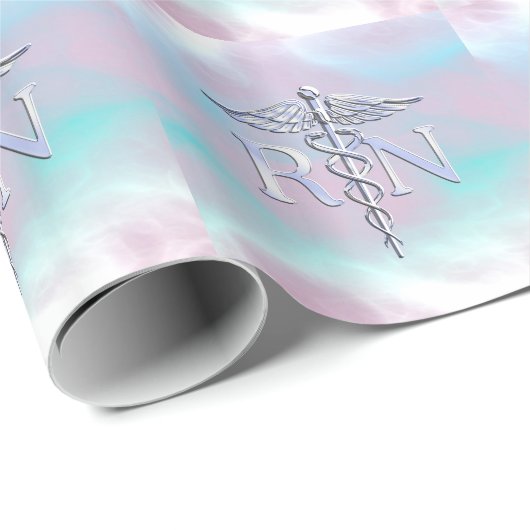 Chrome als RN Caduceus in moederstijl Cadeaupapier (Rol Hoek)