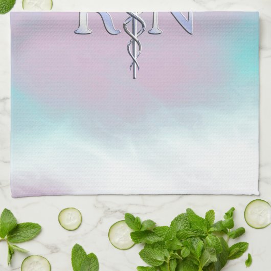 Chrome als RN Caduceus in moederstijl Theedoek (Gevouwen)