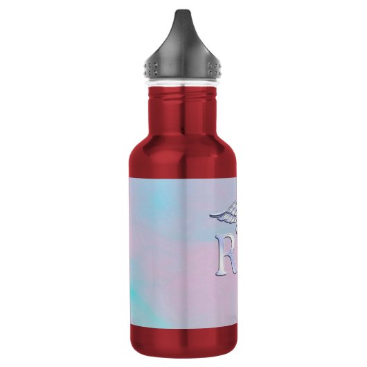 Chrome als RN Caduceus in moederstijl Waterfles (Links)