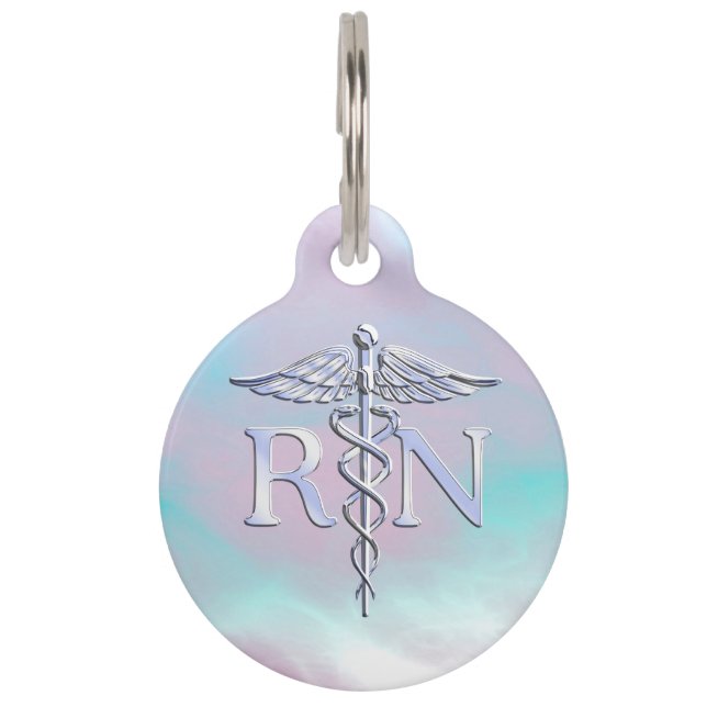 Chrome als RN Caduceus Medical Moeder Pearl Huisdierpenning (Voorkant)