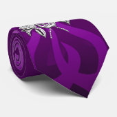 Chrome als schedel en Rozen Paarse raceweringen Stropdas (Opgerold)