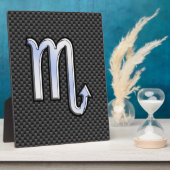 Chrome als Schorpioen Sterrenbeeld Koolstofvezel P Fotoplaat (Zijkant)