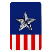 Chrome als Silver Star feestelijke kleuren Magneet (Verticaal)