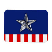 Chrome als Silver Star feestelijke kleuren Magneet (Horizontaal)