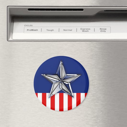 Chrome als Silver Star feestelijke kleuren Magneet (Insitu (Vaatwasser))