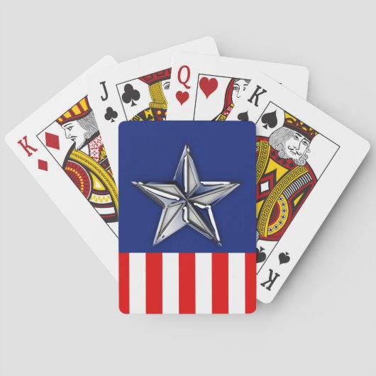Chrome als Silver Star feestelijke kleuren Pokerkaarten (Achterkant)