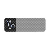 Chrome als Steenbok Sterrenbeeld op Koolstofvezel Etiket (Voorkant)