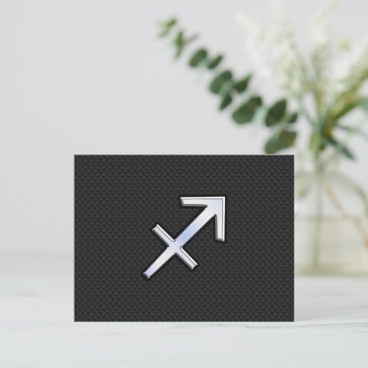 Chrome als sterrenbeeld Boogschutter op zwart Briefkaart (Staand voorkant)