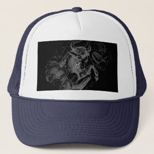 Chrome als Stier Zodiac op Hevelius Zwart Trucker Pet