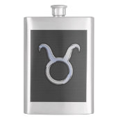 Chrome als Taurus Zodiac Sign Decor Heupfles (Voorkant)