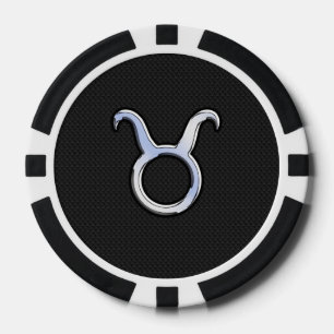 Chrome als Taurus Zodiac Sign Decor Poker Chips