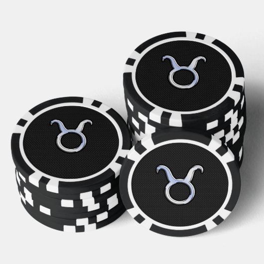 Chrome als Taurus Zodiac Sign Decor Poker Chips (Opstapeling)