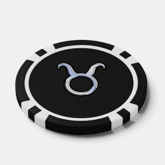 Chrome als Taurus Zodiac Sign Decor Poker Chips (Enkel)