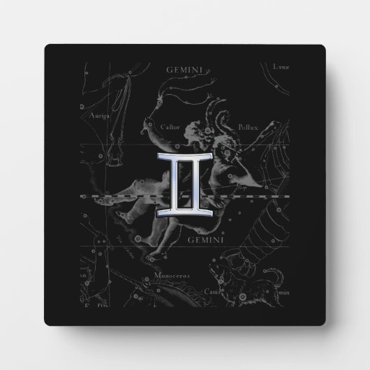 Chrome als Tweelingen Sterrenbeeld op Hevelius 169 Fotoplaat (Voorkant)