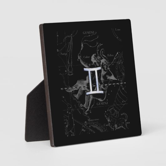 Chrome als Tweelingen Sterrenbeeld op Hevelius 169 Fotoplaat (Voorkant)