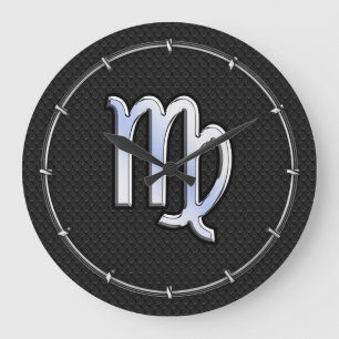 Chrome als Virgo Zodiab Sign in slangenhuid Grote Klok